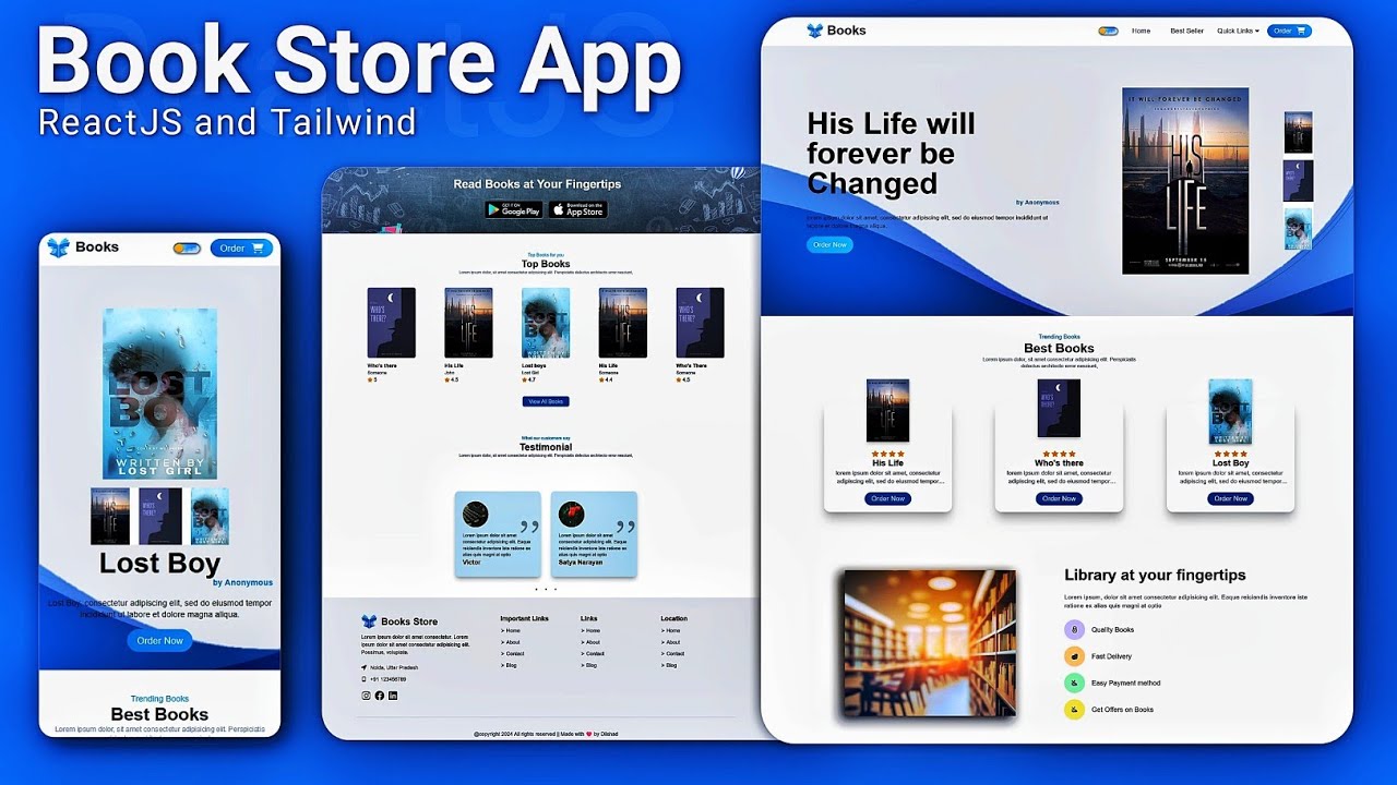 Book store with reactjs and tailwind